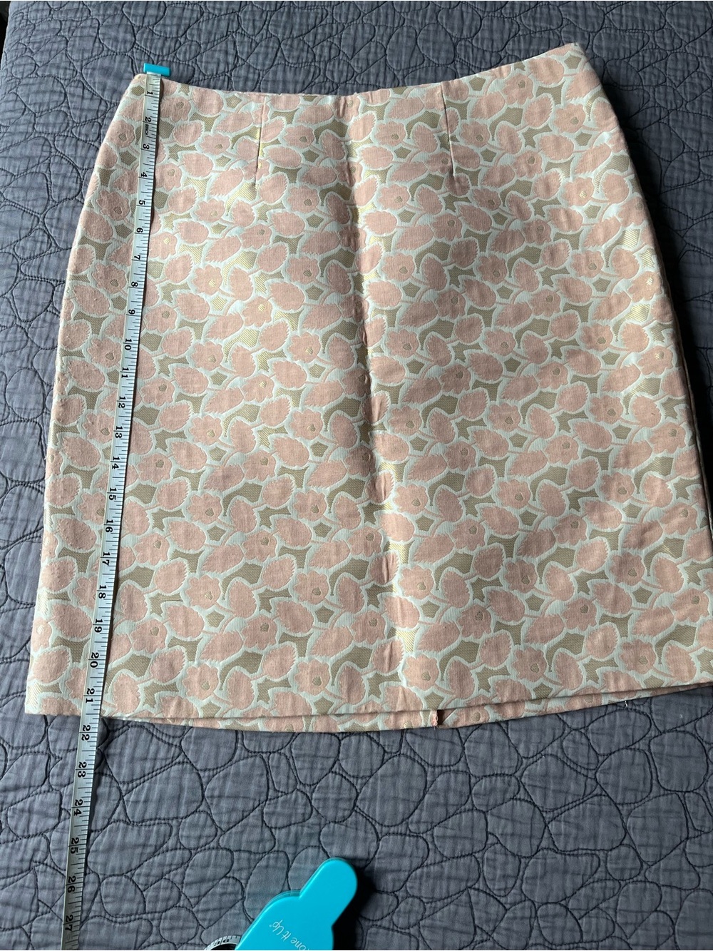 Merona Peach/Pink Floral Jacquard Skirt